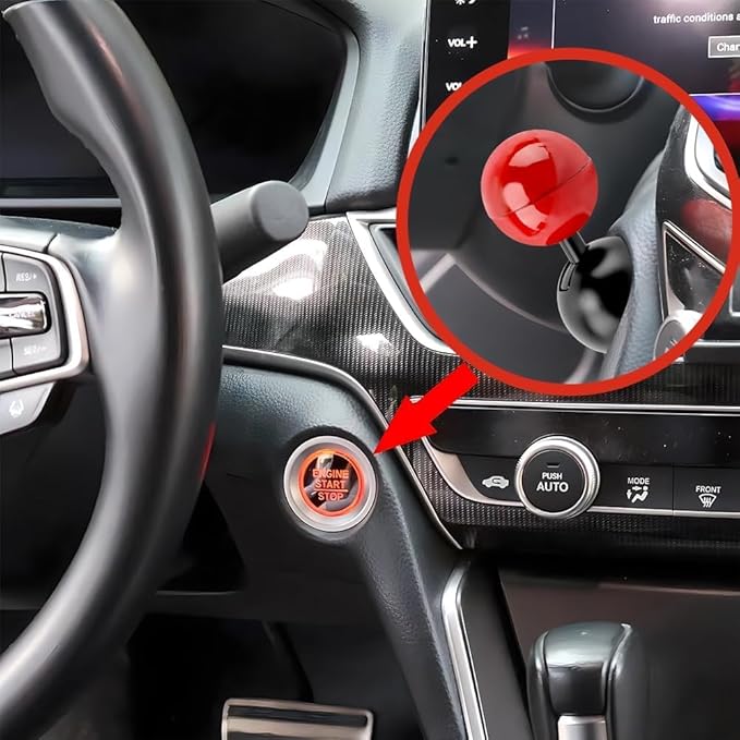 VINRIDE Car Push Start Stop Button Metal Joystick for Push Start Stop Button All Cars