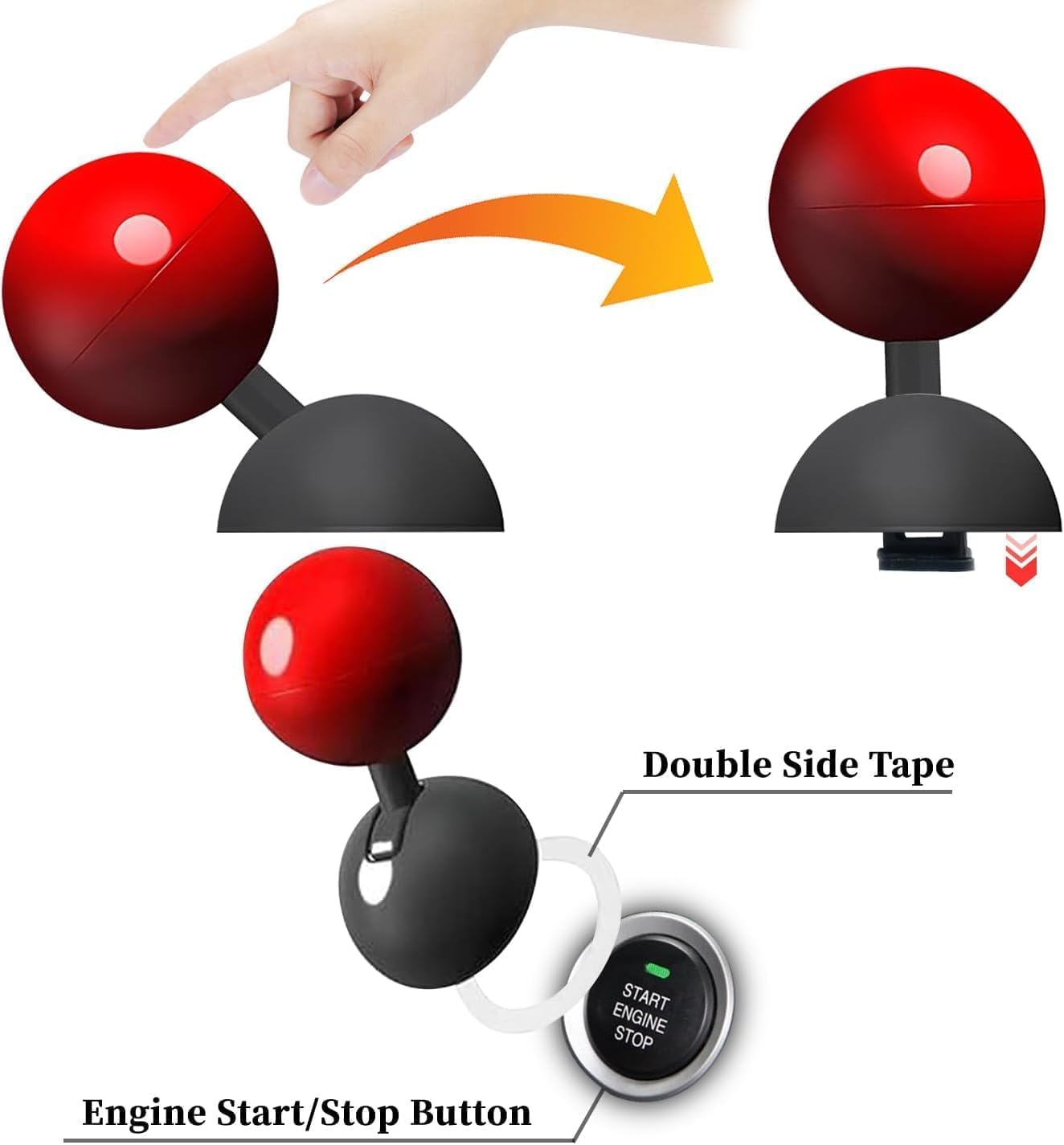 VINRIDE Car Push Start Stop Button Metal Joystick for Push Start Stop Button All Cars